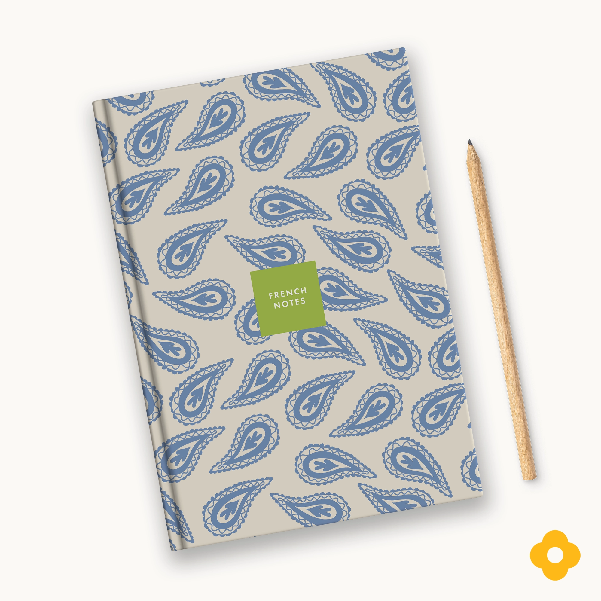 China Blue Paisley Personalised Notebook | A5 Hardcover with Plain or Lined Pages