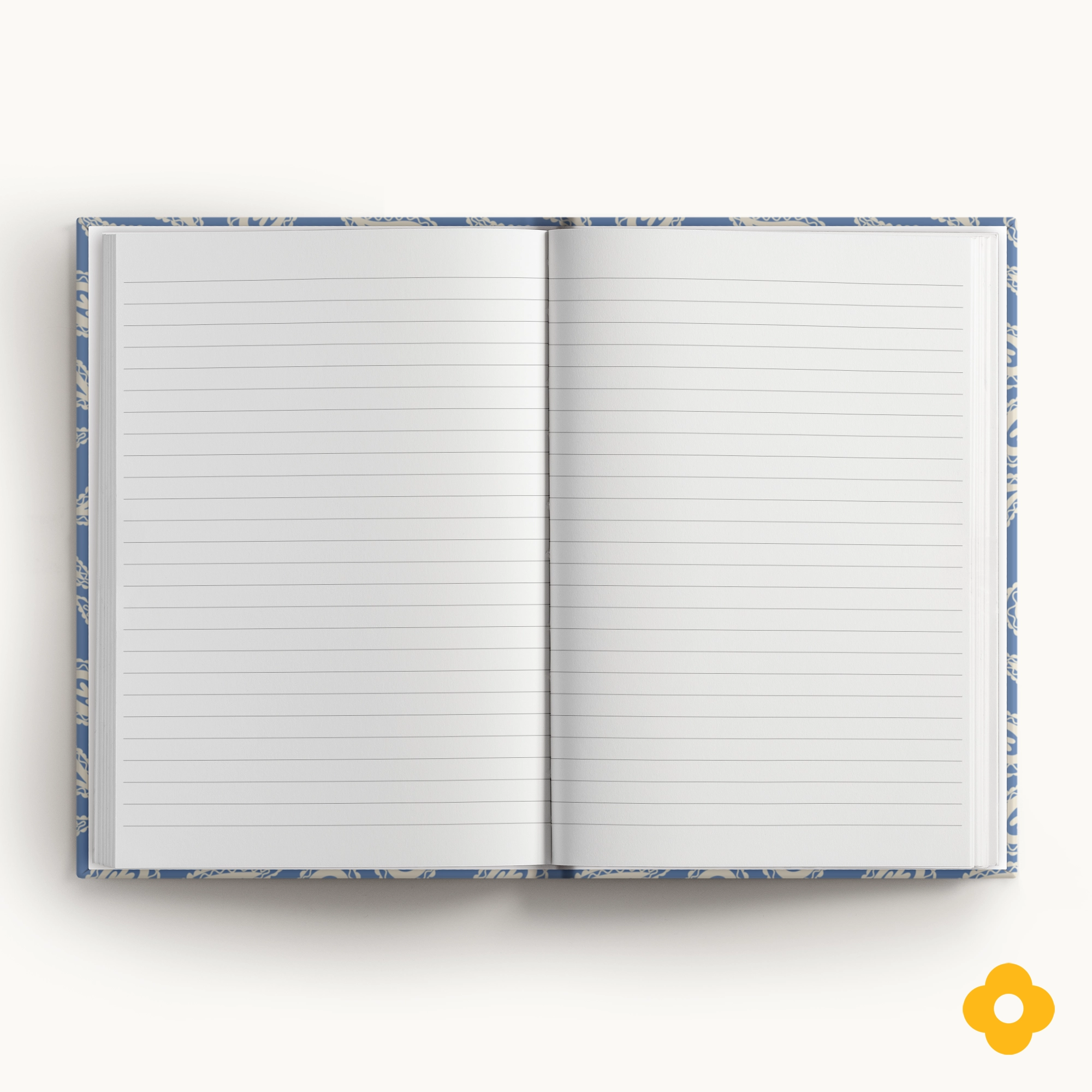 Ivory White on Soft Blue Paisley Designer Journal Notebook - Image 5