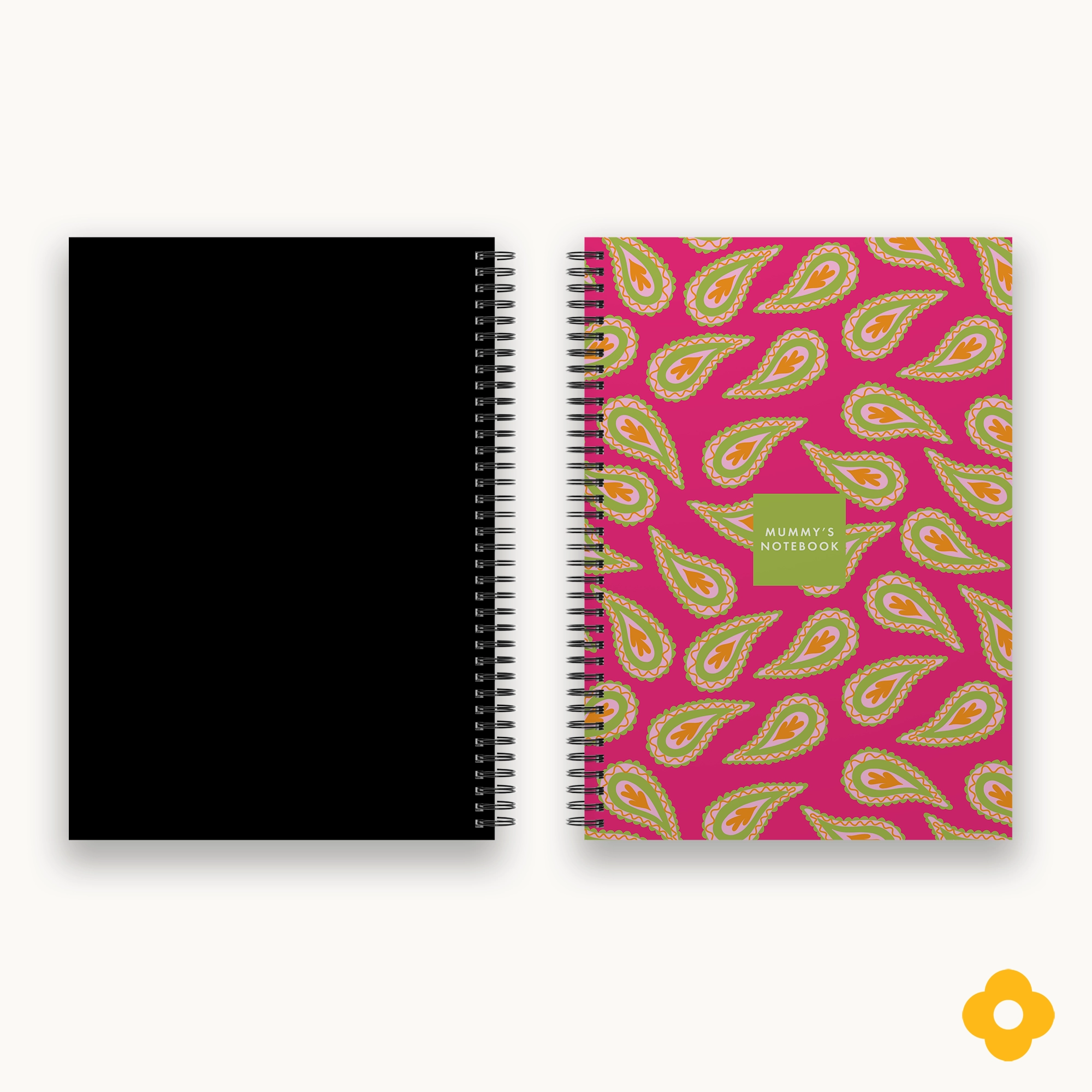 Raspberry Paisley Personalised Spiral Notebook | A5 Softcover - Image 3