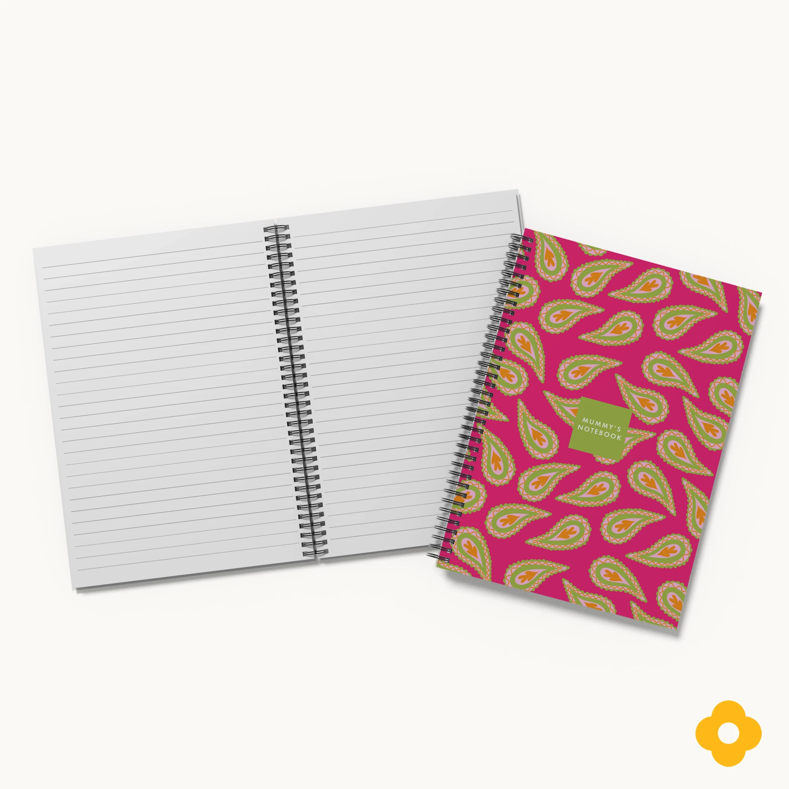 Raspberry Paisley Personalised Spiral Notebook | A5 Softcover