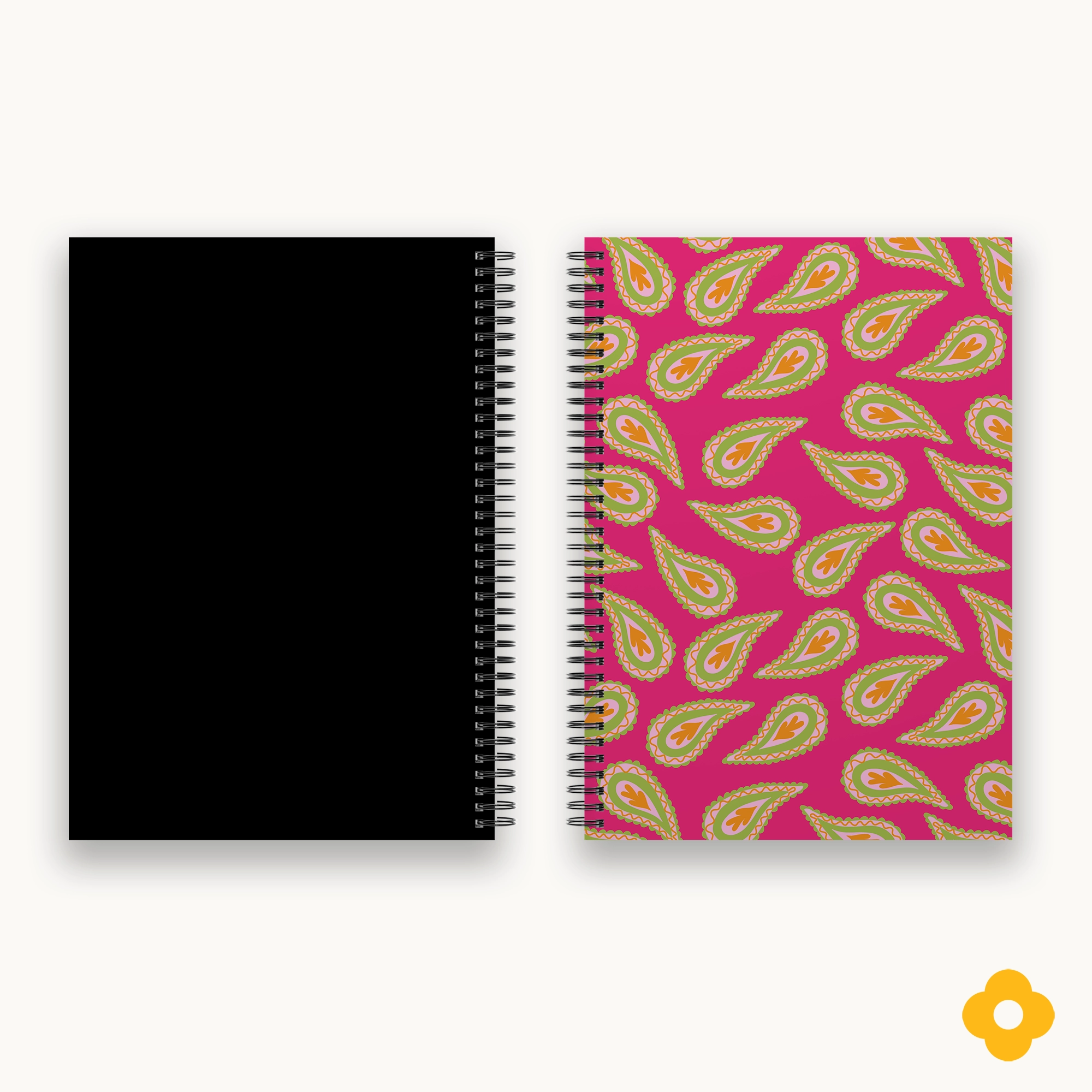 Raspberry Paisley Designer Spiral Notebook - Image 3