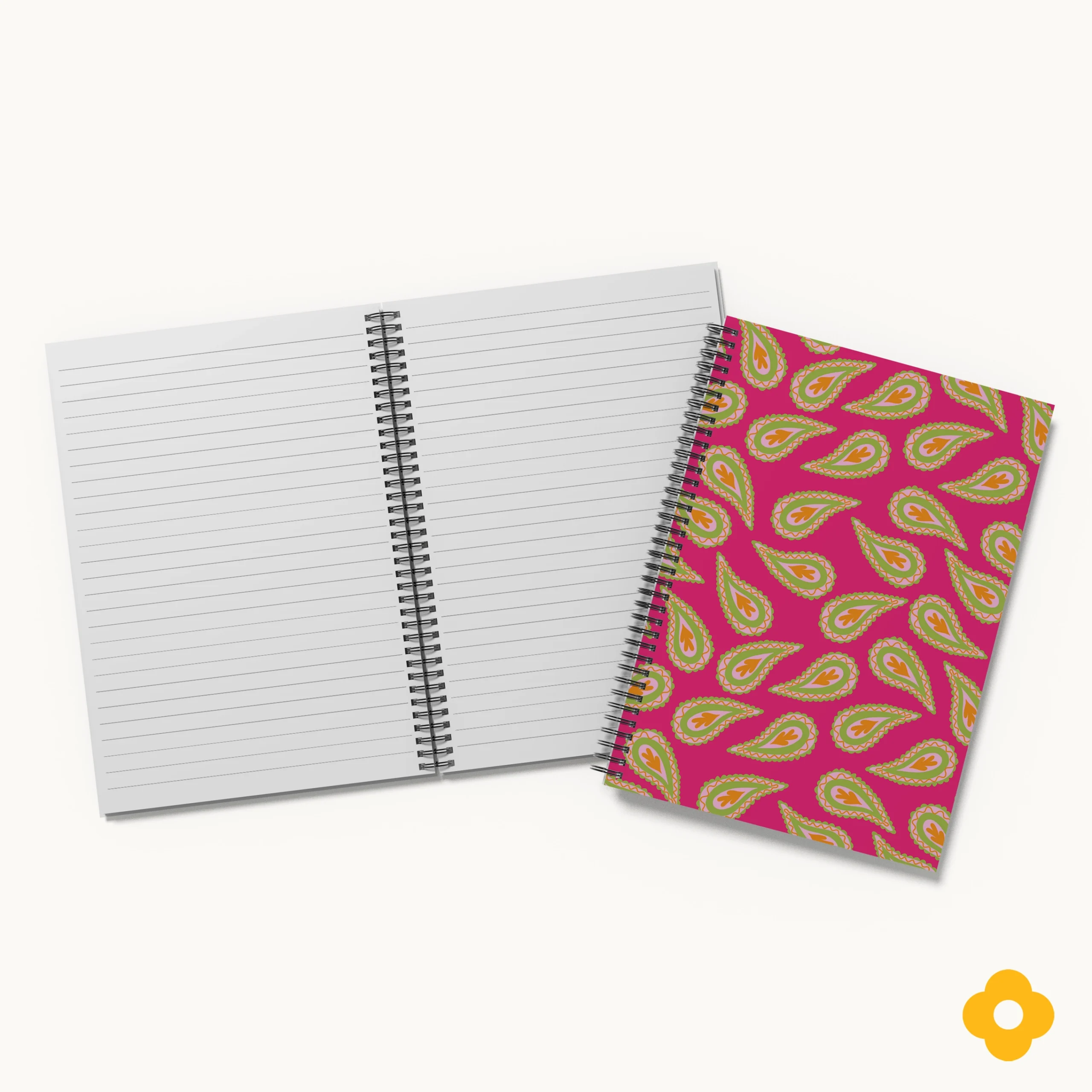 Raspberry Paisley Designer Spiral Notebook - Image 2